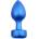 X Fun Алуминиево дилдо Butt Plug с бижутерия "SENSUAL BLUE" 8 см размер М