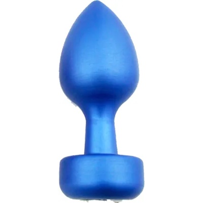 X Fun Алуминиево дилдо Butt Plug с бижутерия "SENSUAL BLUE" 8 см размер М