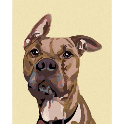 zuty Malování podle čísel Pes s nastraženým uchem 80 x 100 cm vypnuté plátno na rám 8596530012030