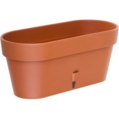 Santino САКСИЯ С НАП. С-МА И ДРЕНАЖ. КАСЕТА ЛАТИНА БОКС 6.7л 39.5x17.5x17см ТЕРАКОТА (110300075)