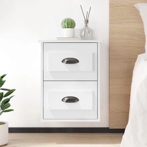 vidaXL Нощни шкафчета за стенен монтаж, 2 бр, бял гланц, 41, 5x36x53 см (816397)