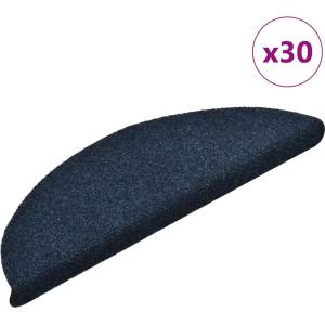 vidaXL Изтривалки за стълби, самозалепващи се, 30 бр. , 56x17x3 см, тъмносини, полукръгли (3365689)