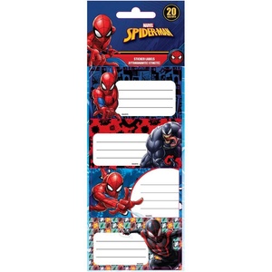 Diakakis Етикети за тетрадка, Spiderman, опаковка 20 (30090-А-SPIDERMAN)