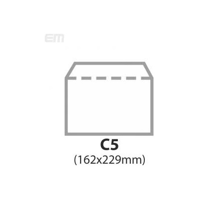 Dopisní obálka C5, bílá 80g, 1000ks, s páskou