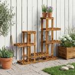 vidaXL Стойка за растения Натурално 118 x 25 x 96, 5 см (903090)