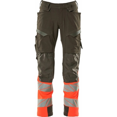 MASCOT ACCELERATE SAFE 19179-511-18222 Reflexné bezpečnostné nohavice HI-VIS reflexná červená / tmavý antracit, predĺžená veľkosť