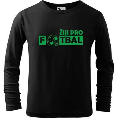 Dobrý triko Dětské bavlněné triko Žiji pro fotbal Černá