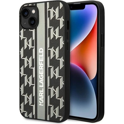 KARL LAGERFELD Кейс Karl Lagerfeld KLHCP14MPGKLSKG за iPhone 14 Plus 6.7", твърд, сив / сив, Monogram Stripe (3666339084899)