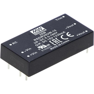 MEAN WELL RSDW20UW-12 DC / DC menič napätia, DPS 1.67 A 20 W Počet výstupov: 1 x