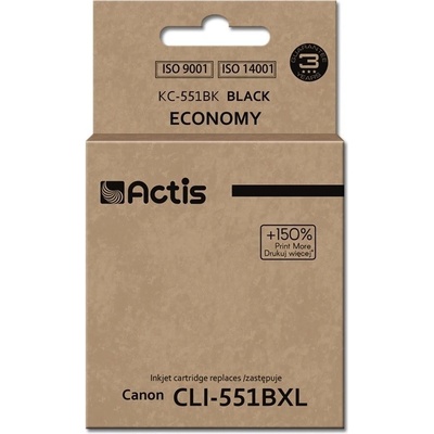 Compatible KC-551Bk ink (replacement for Canon CLI-551Bk; Standard; 12 ml; black (with chip) (KC-551Bk)