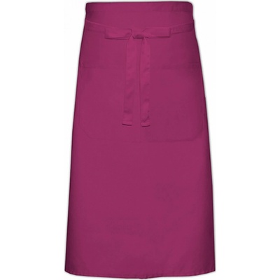 Link Kitchen Wear Kuchařská zástěra s kapsou keprová, praní na 60 °C Červená vínová, 70 x 120 cm X1000T