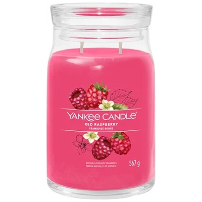 Yankee Candle Red Raspberry голяма свещ с надпис 567 гр