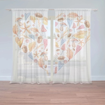 Sablio Záclony Jesenné srdce: 2ks 150x250cm