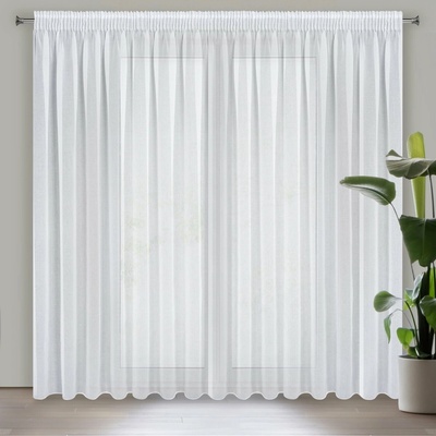 EUROFIRANY ZÁCLONA NA PÁSKE ELPIDIA 350X250 CM BIELA