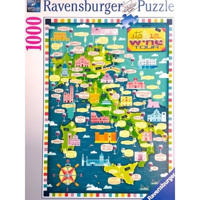 Ravensburger Пъзел Ravensburger от 1000 части - Карта на Италия, вино (17606)