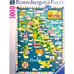 Ravensburger Пъзел Ravensburger от 1000 части - Карта на Италия, вино (17606)