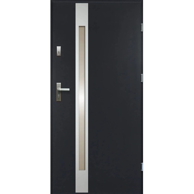 O.K. Doors Ocelové vchodové dveře Temida Antracit 80 x 205 cm – Sleviste.cz