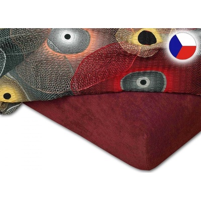 Dadka Froté prostěradlo bordové 180x200x20