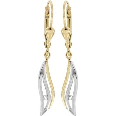 Zlatnictví U Kostela dámské zlaté náušnice lístečky 0323