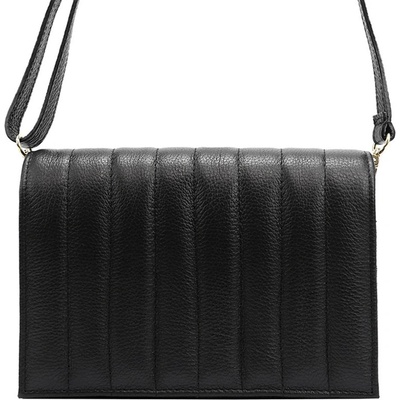Prošívaná kožená crossbody kabelka L31179 Černá