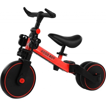 FunPlay Detský bicykel trojkolesový GOOD BOY čierno červený 3v1