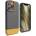 elago Glide Case - удароустойчив силиконов (TPU) калъф за iPhone 13 Pro (тъмносив-жълт)