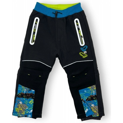 Chlapčenské softshellové zateplené nohavice s gumou v páse šedo modrej farby sivá