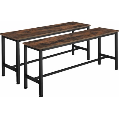 tectake 404547 2 lavičky fairfield industriální dřevo tmavé, rustikální – Zbozi.Blesk.cz
