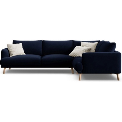 Micadoni Тъмносин кадифен ъглов диван (десен ъгъл/L форма) Naomi - Micadoni (MIC_RC_L_44_F1_NAOMI2)