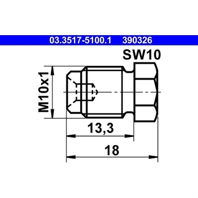 Uzatváracia skrutka, hlavný brzdový valec ATE 03.3517-5100.1