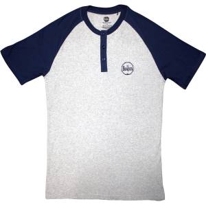 The Beatles Mini Drum Logo (3 Button Collar) Raglan Grey & Navy Blue XL Риза (BEATRL637MGN04)