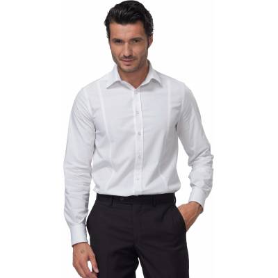 Siggi Group Бяла мъжка риза James с еластична материя и вталена кройка (28CM0256W)