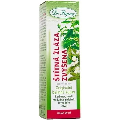 DR. POPOV Štítna žľaza zvýšená bylinné kvapky 50 ml