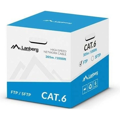 Lanberg LCF6-11CU-0305-S FTP, CU, cat. 6, 305m, šedý