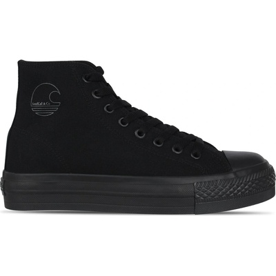 SoulCal Дамски високи кецове SoulCal Canvas High Top Platform Trainers Womens - Black/Black