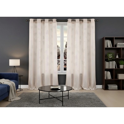 Dekorační vzorovaná záclona s kroužky FLY růžová 140x250 cm MyBestHome