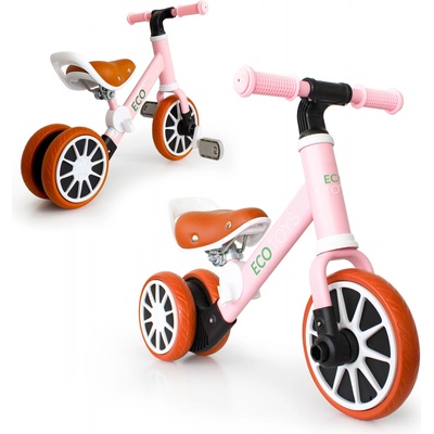EcoToys Trojkolesový bicykel 2v1 ružový