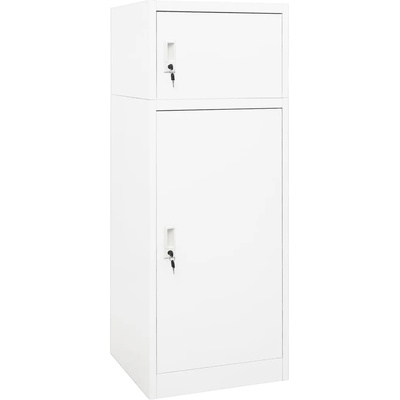vidaXL Шкаф за екипировка за езда, бял, 53x53x140 см, стомана (339599)