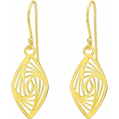 Bijutanki Позлатени Висящи Сребърни Обеци с Геометрични Форми