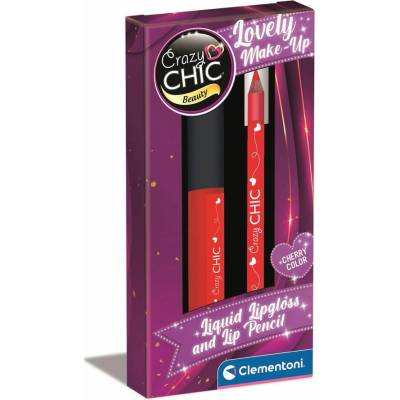 Sparkys Clementoni CRAZY CHIC - Lesk na rty a konturovací tužka RED