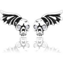 Sam's Artisans Crystal Wing Skull chirurgická ocel INM064