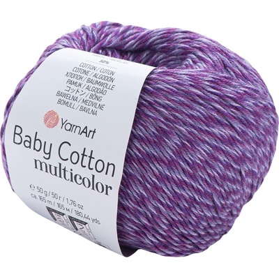 YARNART Baby Cotton Multicolor 5218 Purple Плетива прежда (Baby Cotton Multicolor 5218)