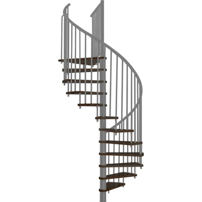 Minka STAIRS Kombinované točité schodiště Spiral Effect ořech/šedá pr. 160 cm