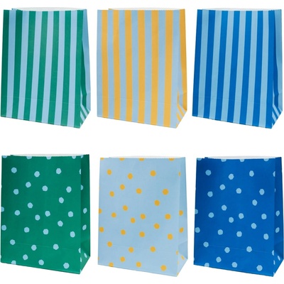 Eulenschnitt Papierový sáčok Stripes and Dots 27 × 21 cm – sada 6 ks
