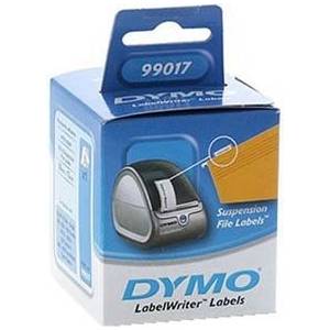 DYMO 99017, S0722460, 12mm x 50mm, бели, 220 бр. , хартиени етикети за висящи папки, (99017)