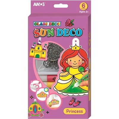 Barvy na sklo 6 barev 10,5ml + 6 sklíček PRINCEZNY