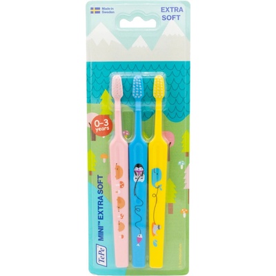 TePe MINI zubná kefka 0-3 roky x-soft 3 ks