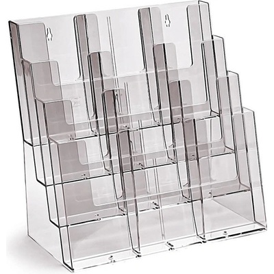 Jansen Display Stojánek na brožury A3 nebo A4 na ležato, 4 kapsy za sebou, 340 x 345 mm – Sleviste.cz