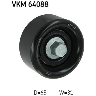 Vratná/vodicí kladka, klínový žebrový řemen SKF VKM 64088
