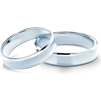 Image 1 of SAVICKI Сватбени халки: бяло злато, вдлъбнати. 4 мм